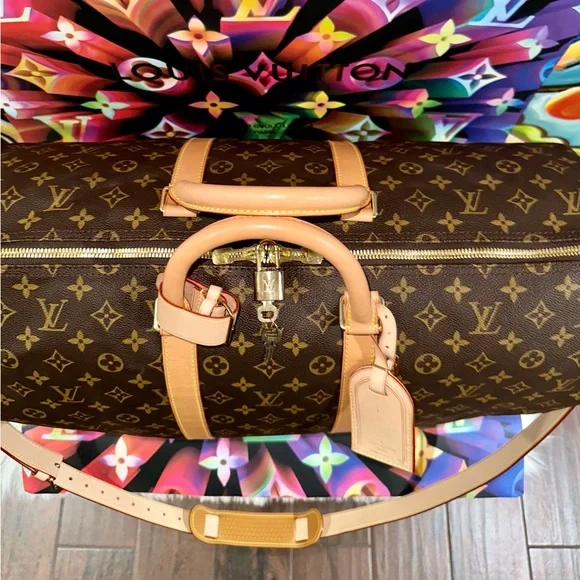 🛑SOLD🛑🧳✈️🏝Authentic Louis Vuitton Keepall Bandouliere 55 Luggage Bag Monogr… - Picture 3 of 16
